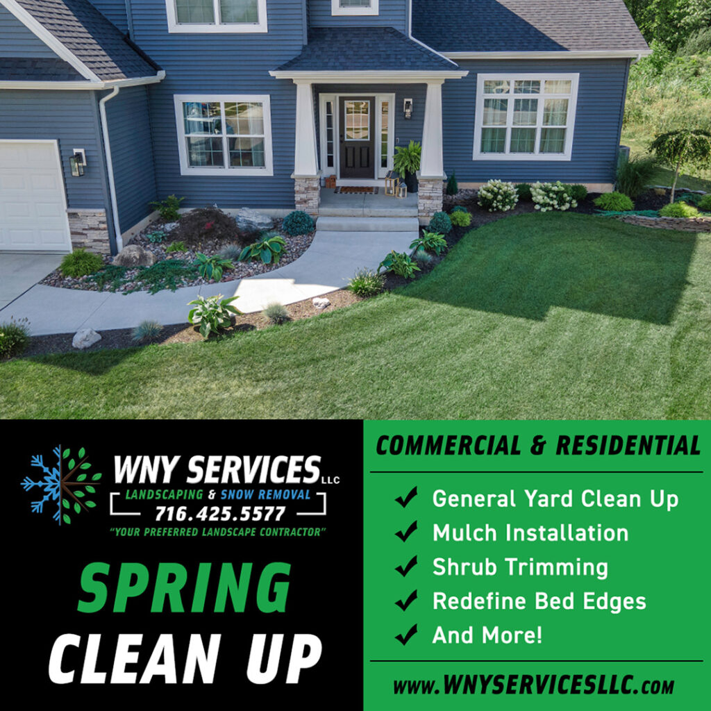 WNY Services LLC offers residential and commercial spring clean up services in Grand Island, Tonawanda, Kenmore, Niagara Falls, and surrounding areas.
